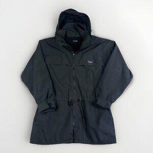 VTG Codet Rain Jacket Men Black Fleece Lined 90s USA (Patagonia style logo) READ